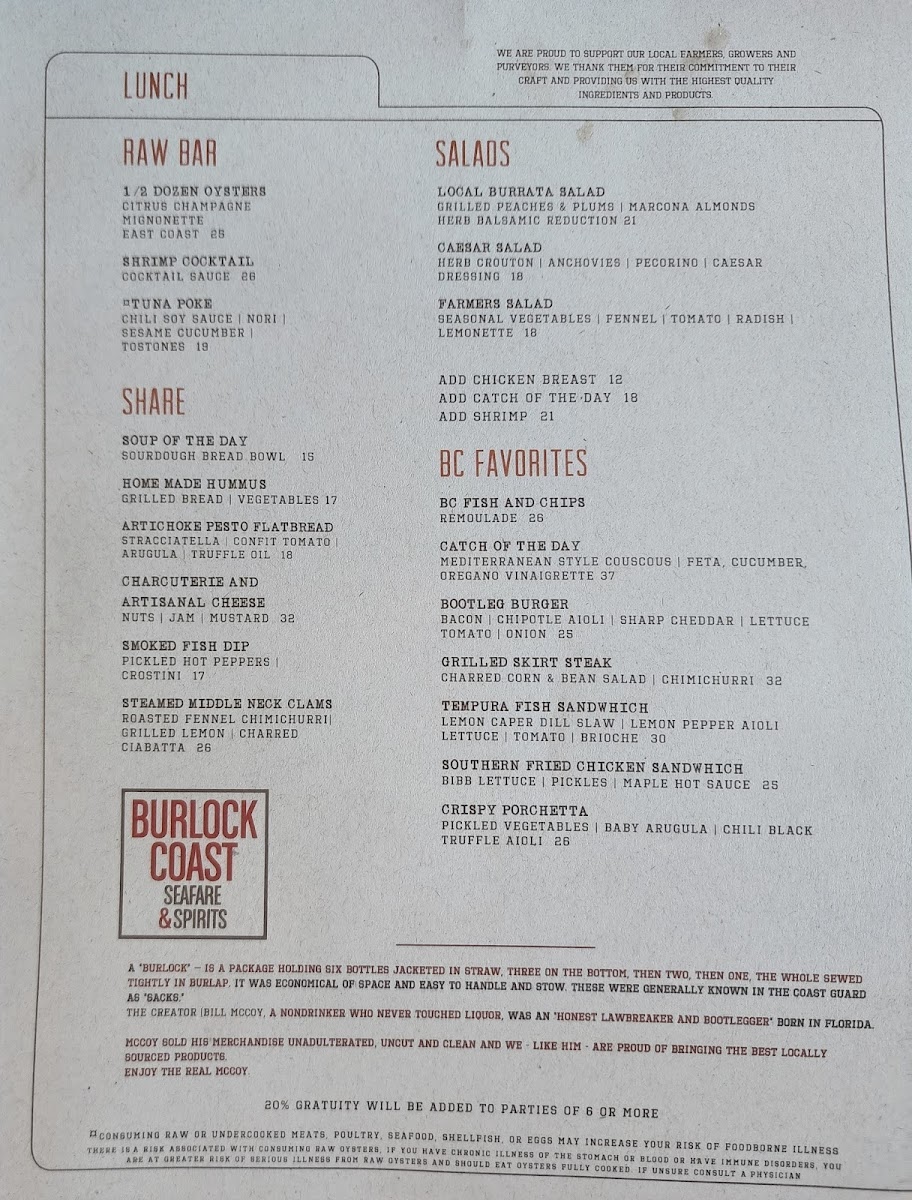 Burlock Coast Menu - Image 5