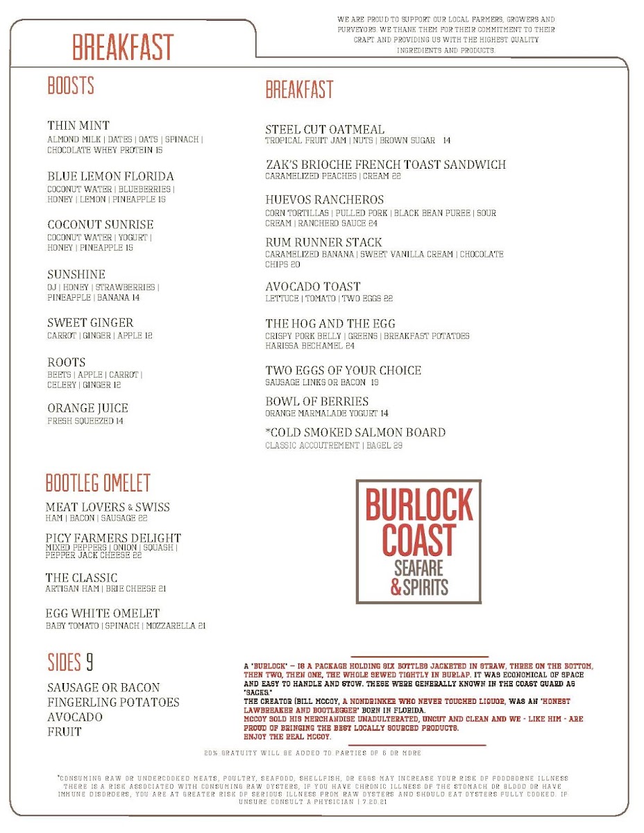 Burlock Coast Menu - Image 6